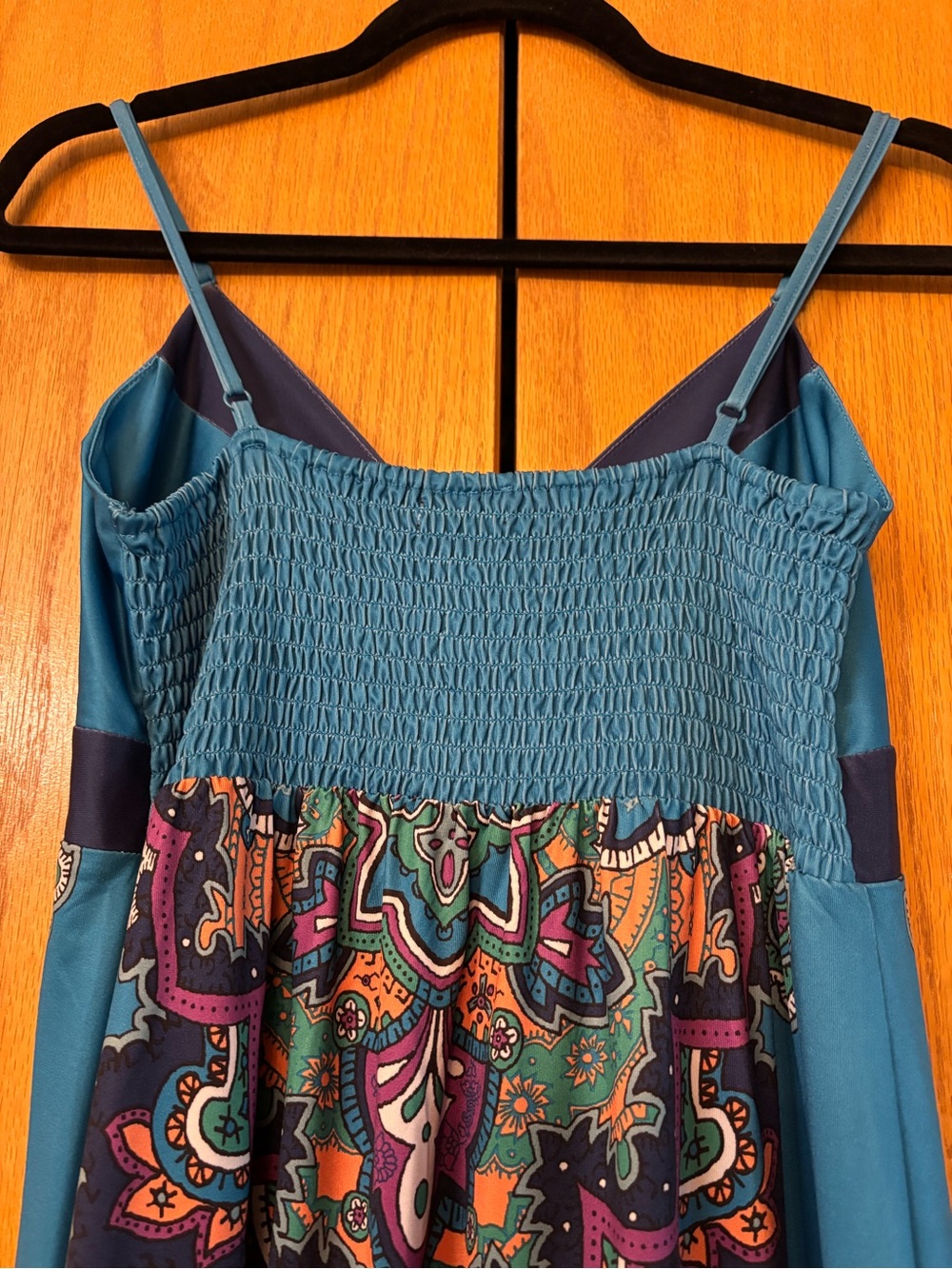 Miilla Clothing Teal Maxi Slip Dress with Paisley Print - Picture 4 of 9